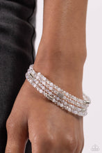 Load image into Gallery viewer, Dreamy Debut - White and Silver Bracelet- Paparazzi Accessories