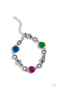 I Can Feel Your Heartbeat - Multicolored Silver Bracelet- Paparazzi Accessories