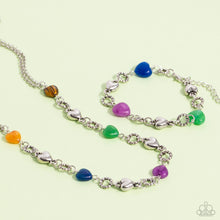 Load image into Gallery viewer, My HEARTBEAT Will Go On - Multicolored Silver Necklace- Paparazzi Accessories