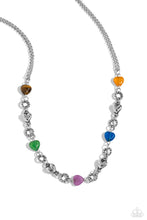 Load image into Gallery viewer, My HEARTBEAT Will Go On - Multicolored Silver Necklace- Paparazzi Accessories