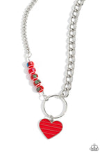 Load image into Gallery viewer, Mismatched Mayhem - Red and Silver Necklace- Paparazzi Accessories