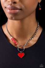 Load image into Gallery viewer, Mismatched Mayhem - Red and Silver Necklace- Paparazzi Accessories