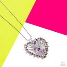 Load image into Gallery viewer, Flirting Ferris Wheel - Pink and Silver Necklace- Paparazzi Accessories
