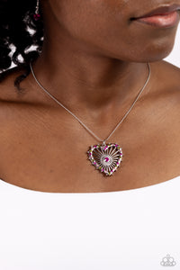 Flirting Ferris Wheel - Pink and Silver Necklace- Paparazzi Accessories