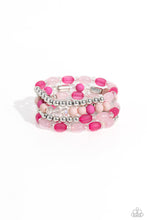 Load image into Gallery viewer, Glassy Gait - Pink and Silver Bracelet- Paparazzi Accessories