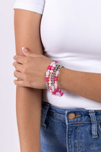 Load image into Gallery viewer, Glassy Gait - Pink and Silver Bracelet- Paparazzi Accessories