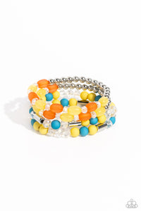 Glassy Gait - Multicolored Yellow Bracelet- Paparazzi Accessories