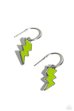 Load image into Gallery viewer, Lightning Limit - Green and Silver Earrings- Paparazzi Accessories