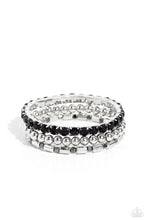 Load image into Gallery viewer, Monochromatic Maverick - Black and Silver Bracelet- Paparazzi Accessories
