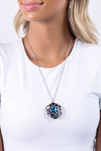 Load image into Gallery viewer, Flowering Fantasy - Blue and Silver Necklace- Paparazzi Accessories