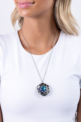 Life Of The FIESTA- Blue and Silver Necklace- Paparazzi Accessories – Chic  Shimmer
