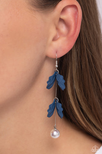 Edwardian Era - Blue and White Earrings- Paparazzi Accessories