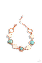 Load image into Gallery viewer, Sunburst Splendor - Blue and Copper Bracelet- Paparazzi Accessories