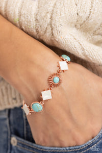 Sunburst Splendor - Blue and Copper Bracelet- Paparazzi Accessories