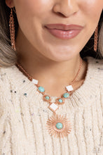 Load image into Gallery viewer, Sunburst Style - Blue and Copper Necklaces- Paparazzi Accessories