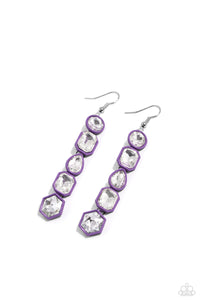 Developing Dignity - Purple and Silver Earrings- Paparazzi Accessories