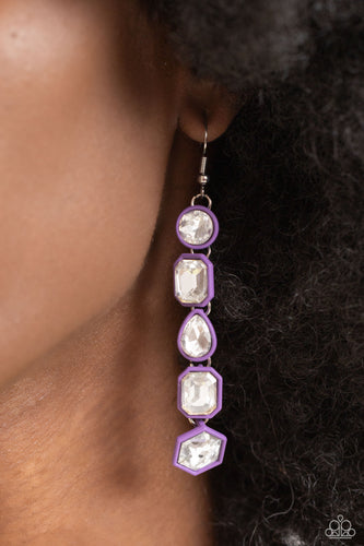 Developing Dignity - Purple and Silver Earrings- Paparazzi Accessories