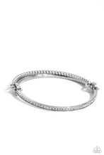 Load image into Gallery viewer, Thrilling Texture - White and Silver Bracelet- Paparazzi Accessories