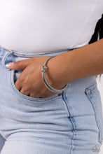 Load image into Gallery viewer, Thrilling Texture - White and Silver Bracelet- Paparazzi Accessories