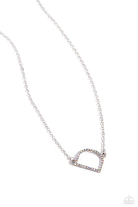INITIALLY Yours - D - Multicolored Silver Necklace- Paparazzi Accessories