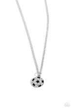 Load image into Gallery viewer, Goalkeeper Glam - Black and Silver Necklace- Paparazzi Accessories