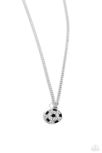 Goalkeeper Glam - Black and Silver Necklace- Paparazzi Accessories