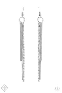 7 Days A SLEEK- White and Silver Earrings- Paparazzi Accessories