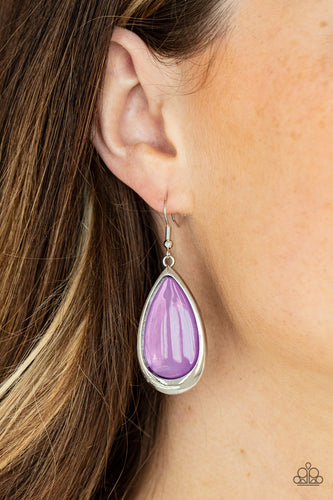 A World To SEER- Purple and Silver Earrings- Paparazzi Accessories