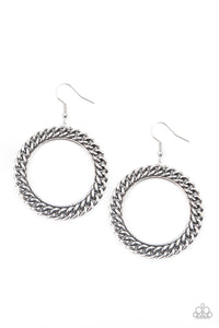 Above The Rims- Silver Earrings- Paparazzi Accessories