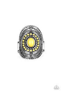 Adventure Venture- Yellow and Silver Ring- Paparazzi Accessories