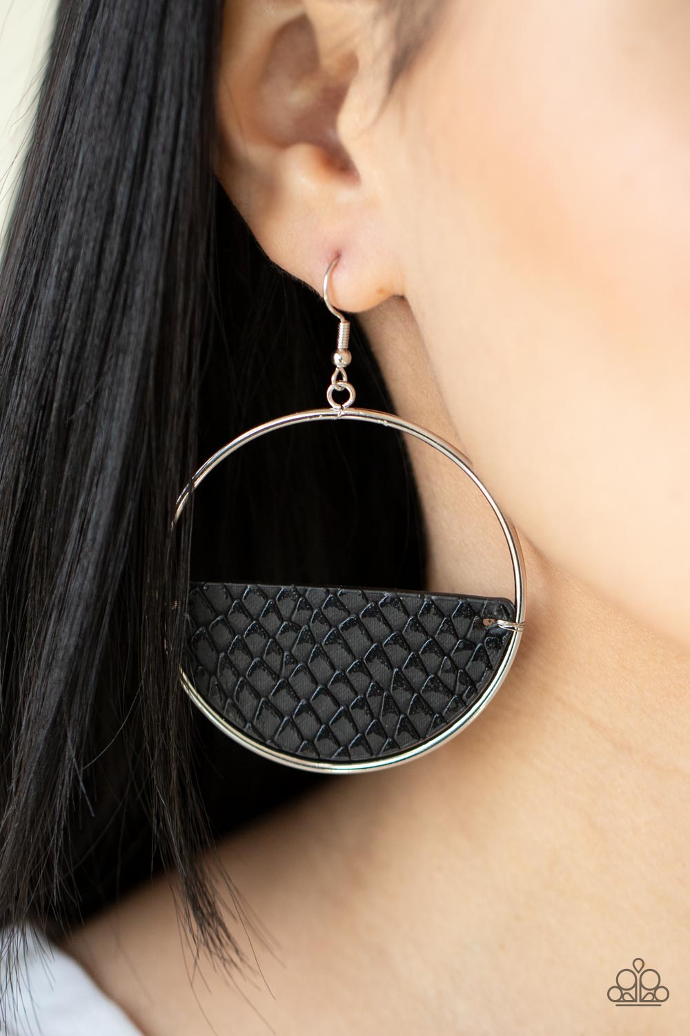 Animal Aesthetic- Black and Silver Earrings- Paparazzi Accessories