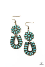 Load image into Gallery viewer, Badlands Eden- Blue and Brass Earrings- Paparazzi Accessories
