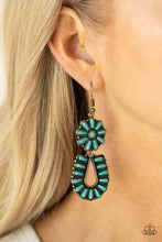 Load image into Gallery viewer, Badlands Eden- Blue and Brass Earrings- Paparazzi Accessories