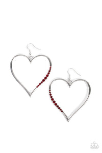 Bewitched Kiss- Red and Silver Earrings- Paparazzi Accessories
