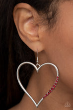 Load image into Gallery viewer, Bewitched Kiss- Red and Silver Earrings- Paparazzi Accessories
