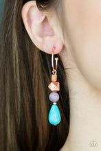 Load image into Gallery viewer, Boulevard Stroll- Multicolored Copper Earrings- Paparazzi Accessories
