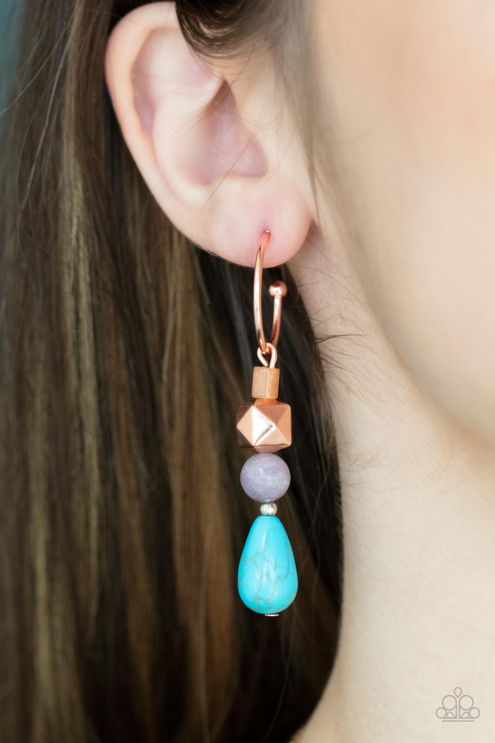 Boulevard Stroll- Multicolored Copper Earrings- Paparazzi Accessories
