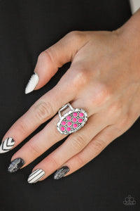 Cactus Garden- Pink and Silver Ring- Paparazzi Accessories