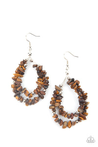 Canyon Rock Art- Brown and Silver Earrings- Paparazzi Accessories