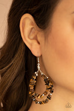 Load image into Gallery viewer, Canyon Rock Art- Brown and Silver Earrings- Paparazzi Accessories