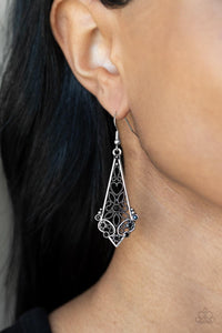 Casablanca Charisma- Black and Silver Earrings- Paparazzi Accessories