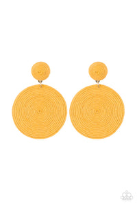 Circulate The Room- Yellow Earrings- Paparazzi Accessories