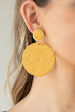 Load image into Gallery viewer, Circulate The Room- Yellow Earrings- Paparazzi Accessories