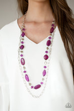 Load image into Gallery viewer, Colorful Couture- Purple and Silver Necklace- Paparazzi Accessories