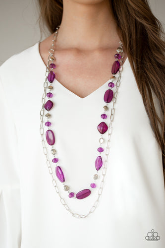Colorful Couture- Purple and Silver Necklace- Paparazzi Accessories