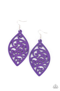 Coral Garden- Purple and Silver Earrings- Paparazzi Accessories