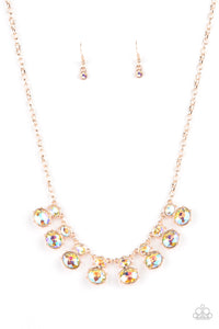 Cosmic Countess- Multicolored and Rose Gold Necklace- Paparazzi Accessories