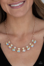 Load image into Gallery viewer, Cosmic Countess- Multicolored and Rose Gold Necklace- Paparazzi Accessories