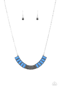 Coup de MANE- Blue and Silver Necklace- Paparazzi Accessories