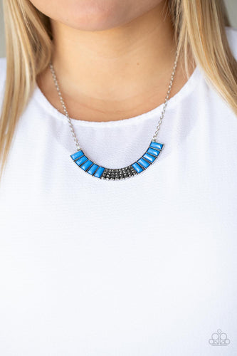 Coup de MANE- Blue and Silver Necklace- Paparazzi Accessories